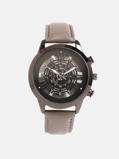 The Aventra Round Watch - Khaki Brown