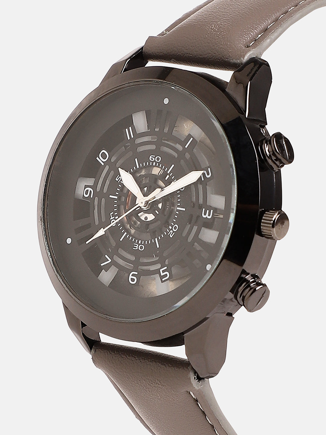The Aventra Round Watch - Khaki Brown