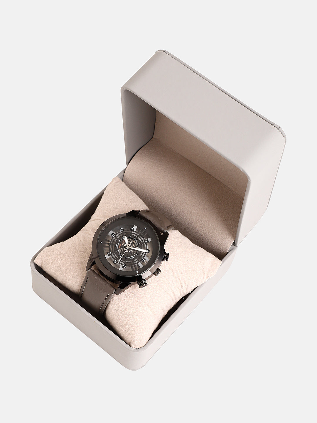 The Aventra Round Watch - Khaki Brown