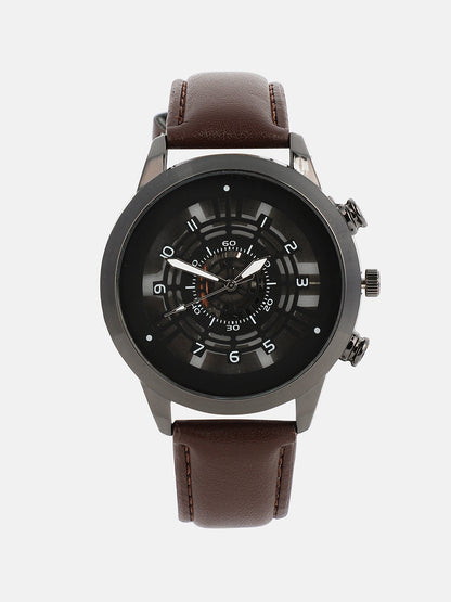 The Aventra Round Watch - Chocolate Brown