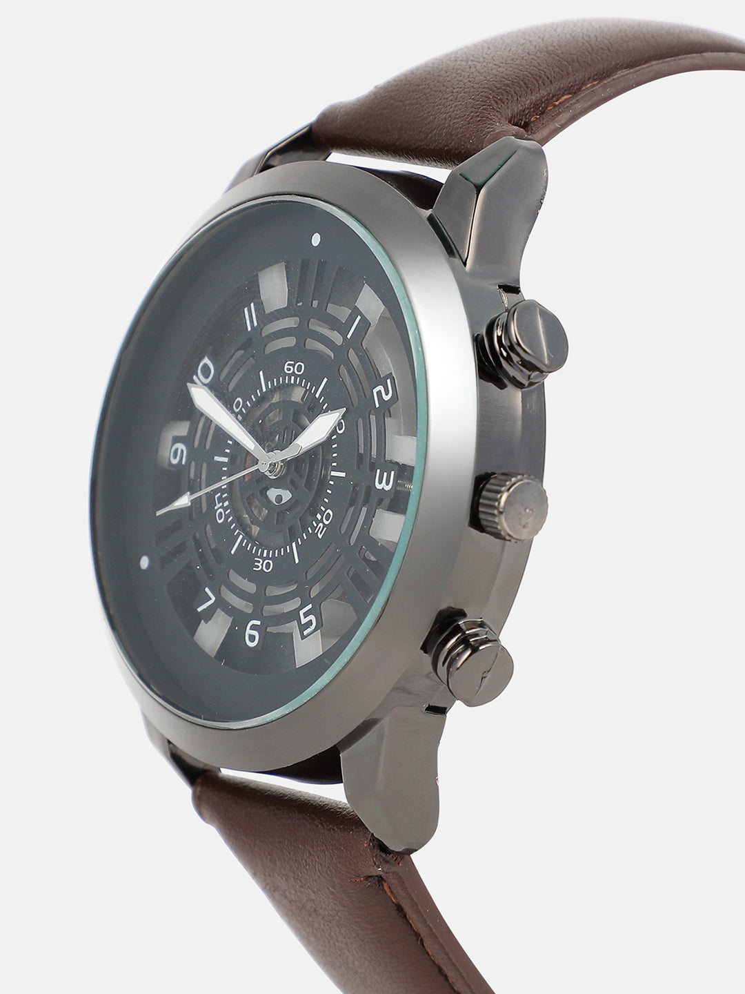 The Aventra Round Watch - Chocolate Brown