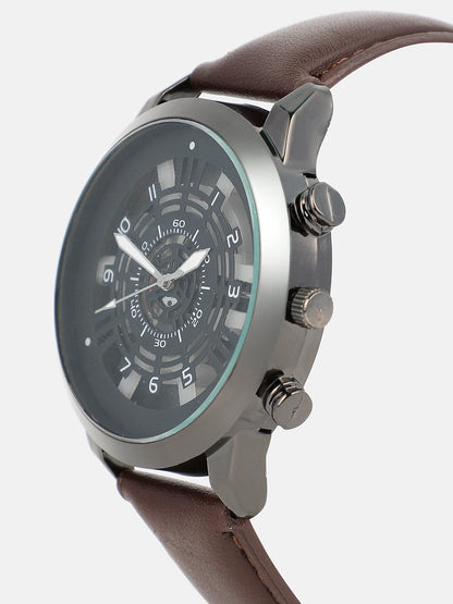 The Aventra Round Watch - Chocolate Brown