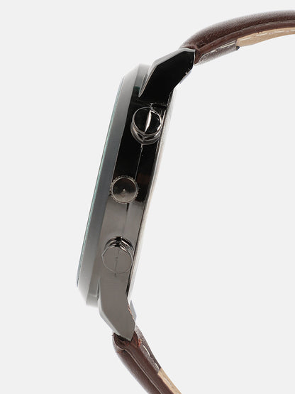 The Aventra Round Watch - Chocolate Brown