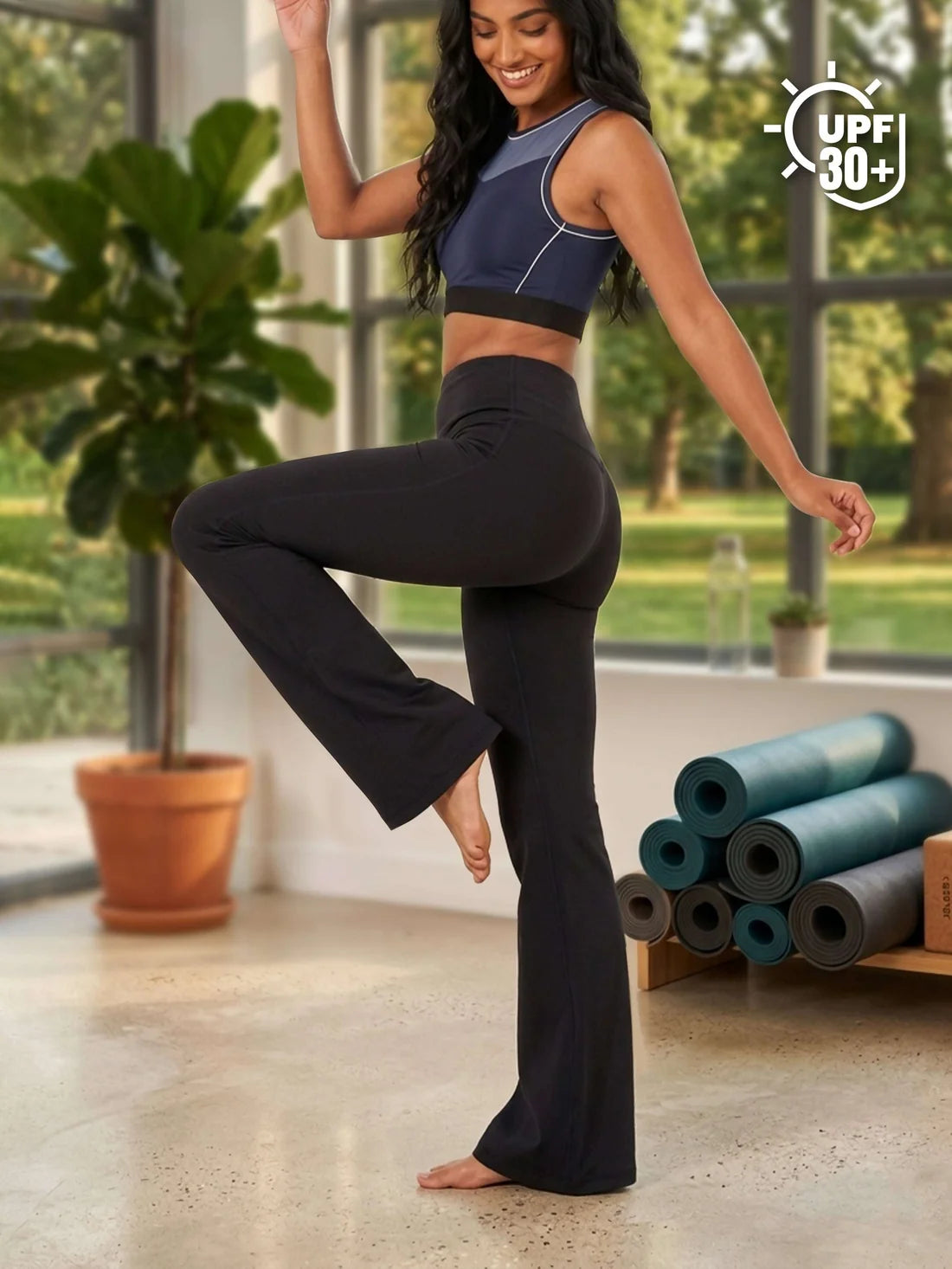 High Waist All Day Flare Pant Tall-Dark Grey Heather