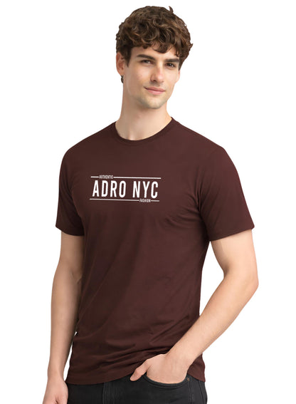 Adro Mens Branded Logo Printed T-Shirt | Typography Print 100% Cotton T shirt | Stylish Tee Summer Regular Fit Graphic Tshirt