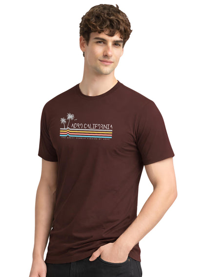 Adro Mens California Graphic T-Shirt | Retro Stripe Print Cotton Summer Tshirt | Stylish Beach T shirt | Comfortable Graphic Tee