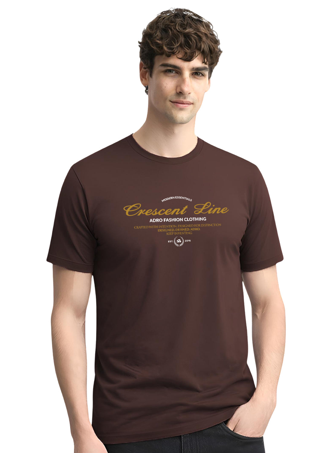 Adro Mens Graphic Printed 100% Cotton T-Shirt | Regular Fit | Printed T-Shirts for Men | Summer Stylish Mens Printed T shirt Brown