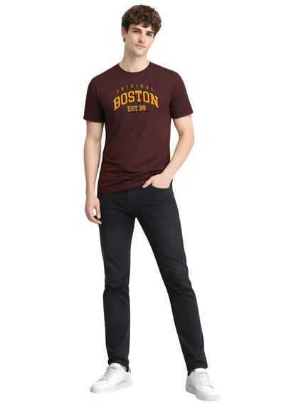 Adro Mens Boston City Printed Tshirt | Athletic Stylish Summer College Cotton T-shirt | Sporty Comfortable T shirts | Regular Fit