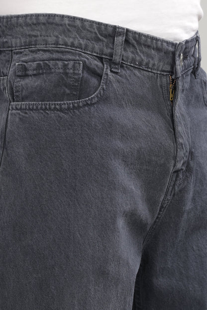Plain Baggy Dark Grey Jeans