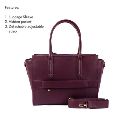 Burgundy Belle Valeria Tote bag for 14" laptop