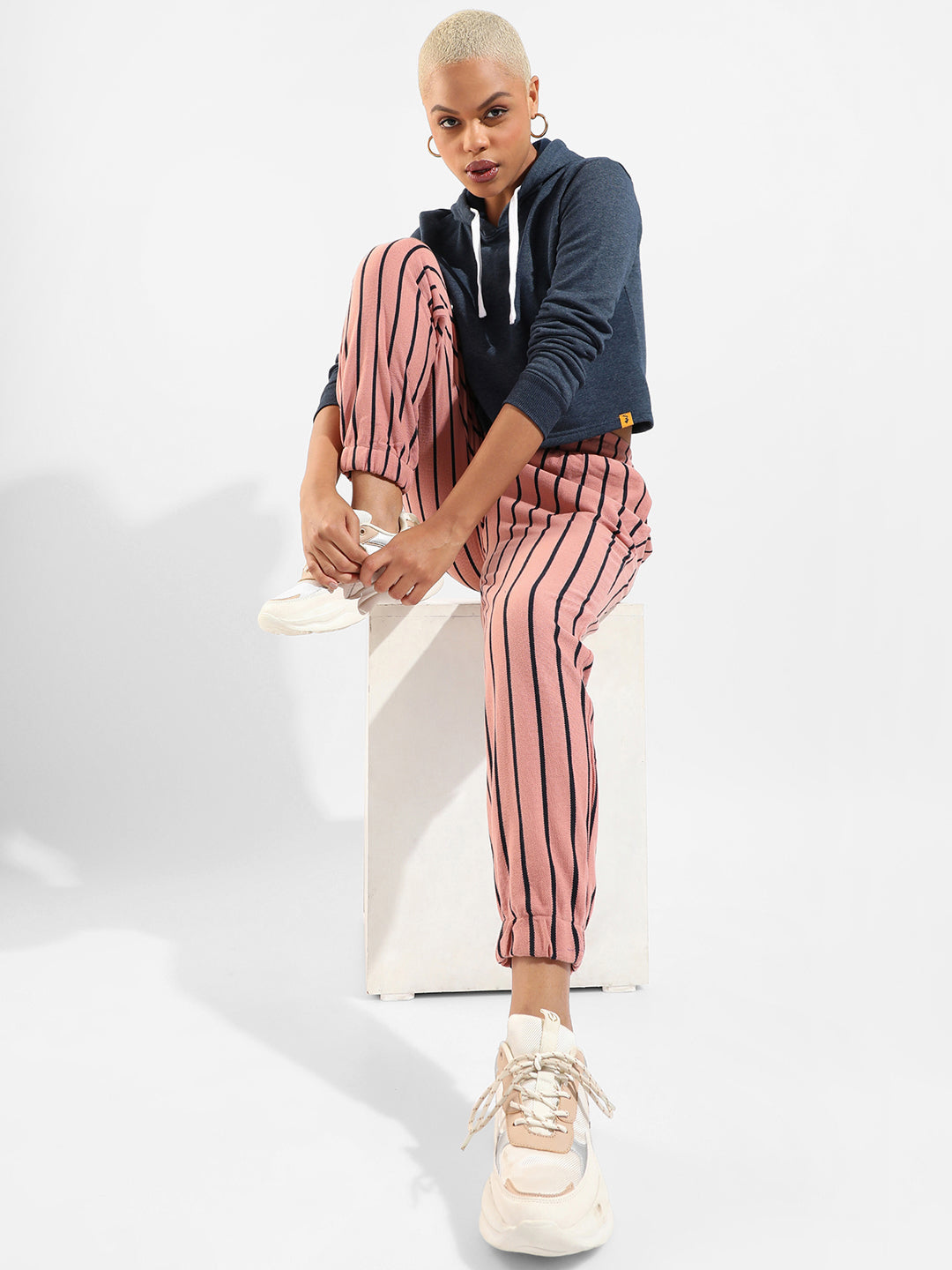 Cotton Striped Regular Fit Tracksuit For Casual Wear