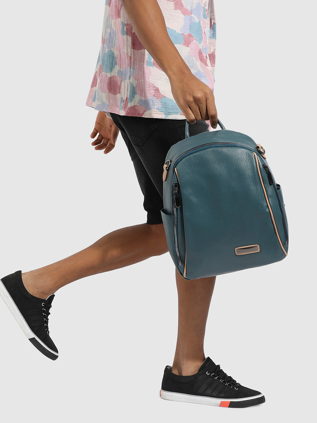 Contrast Piping Backpack - Prussian Blue