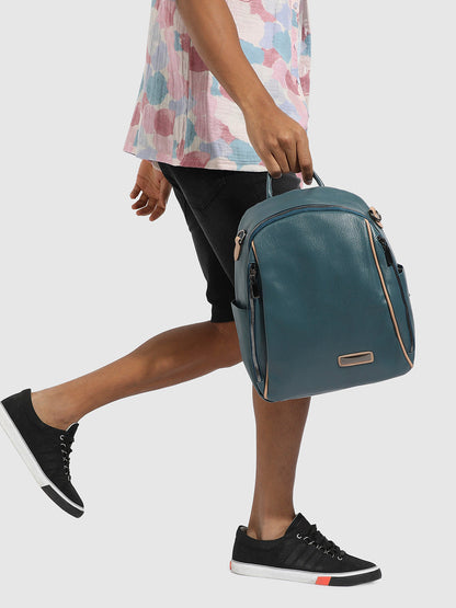 Contrast Piping Backpack - Prussian Blue