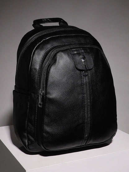 The Zip-Front Curve Mini Backpack - Midnight Black
