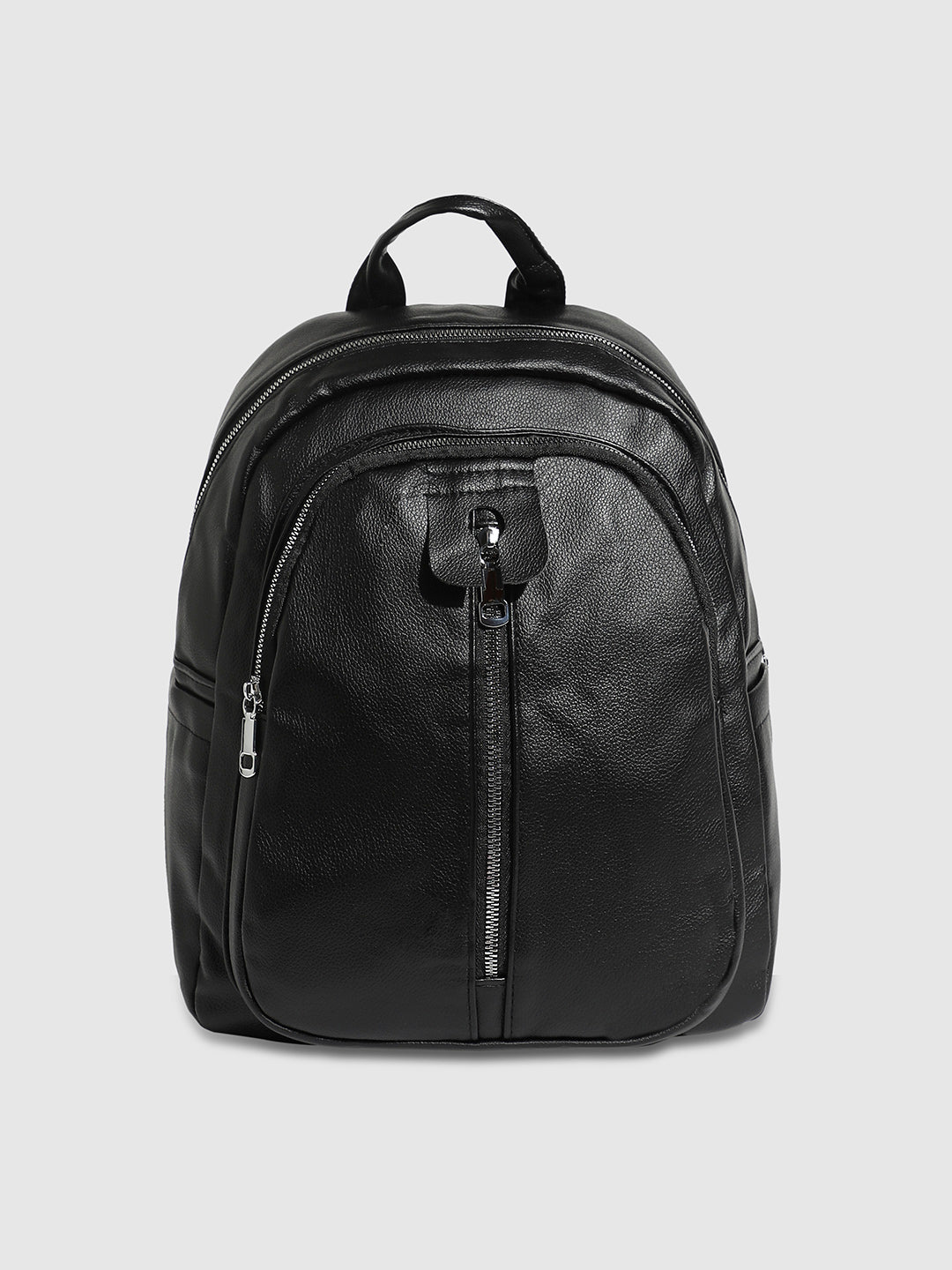 The Zip-Front Curve Mini Backpack - Midnight Black