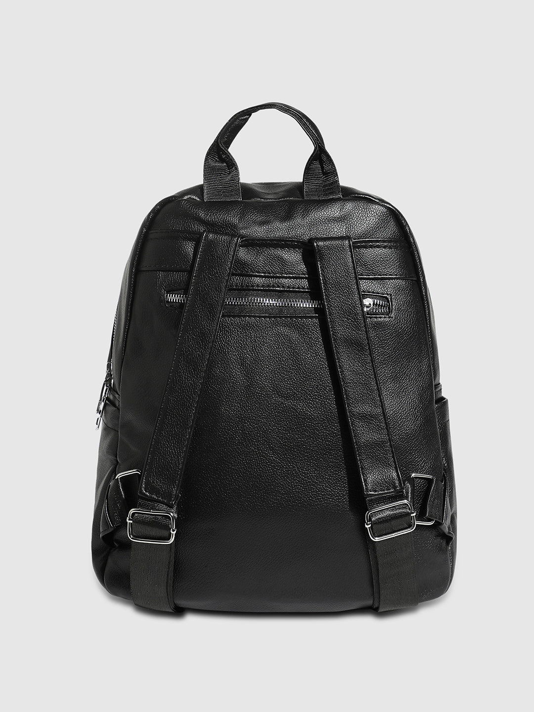 The Zip-Front Curve Mini Backpack - Midnight Black