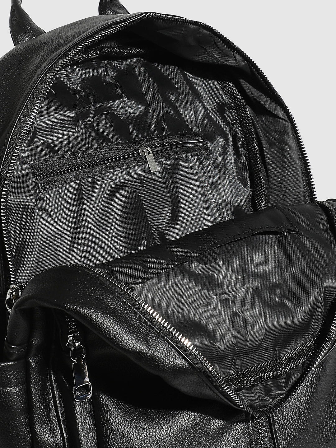 The Zip-Front Curve Mini Backpack - Midnight Black