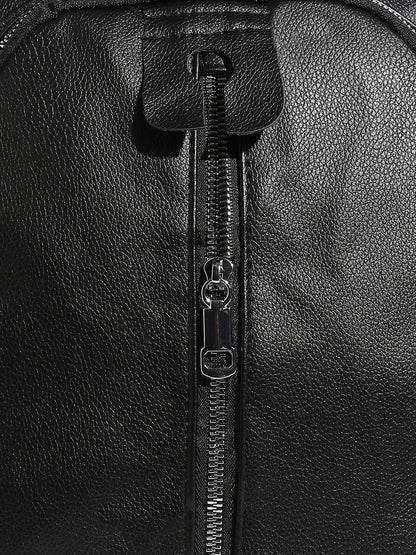 The Zip-Front Curve Mini Backpack - Midnight Black