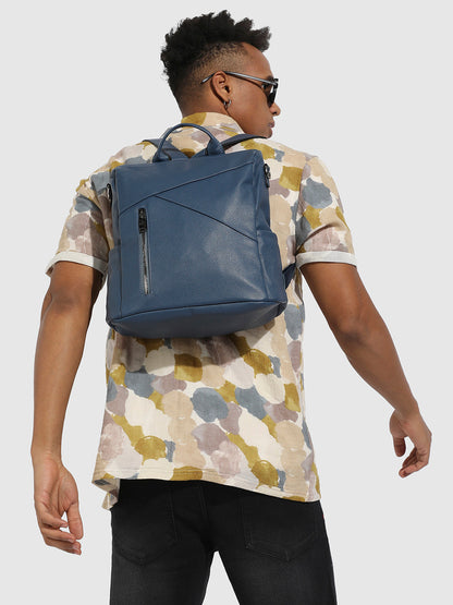 The Asymmetrical Broad Backpack - Cobalt Blue