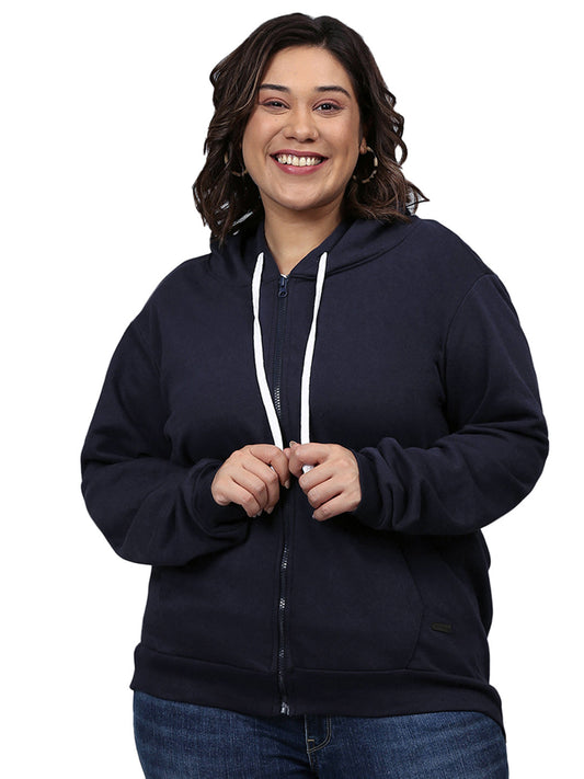Solid Casual Hooded Sweatshirt