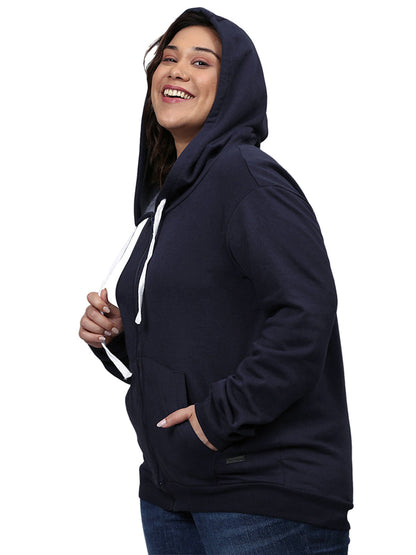 Solid Casual Hooded Sweatshirt