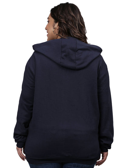 Solid Casual Hooded Sweatshirt