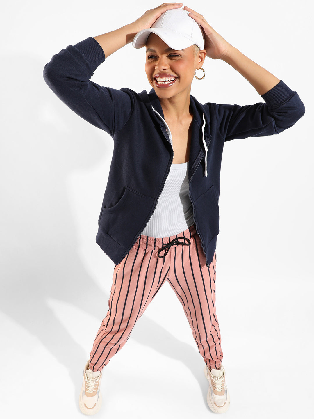 Cotton Striped Regular Fit Tracksuit For Casual Wear