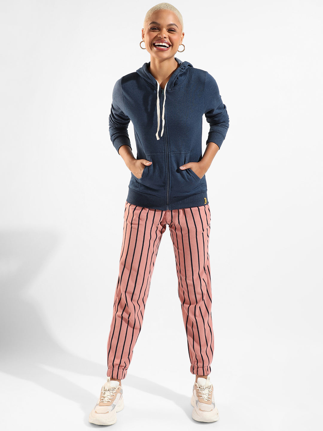 Cotton Striped Regular Fit Tracksuit For Casual Wear