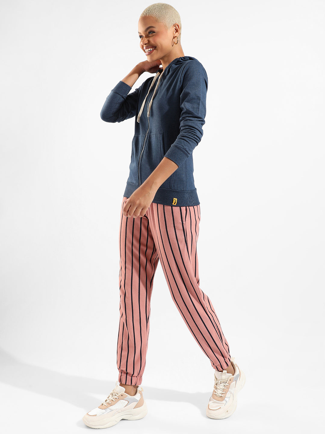 Cotton Striped Regular Fit Tracksuit For Casual Wear