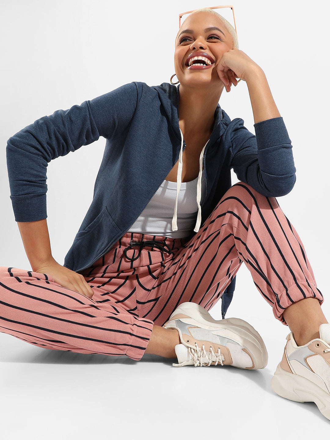 Cotton Striped Regular Fit Tracksuit For Casual Wear