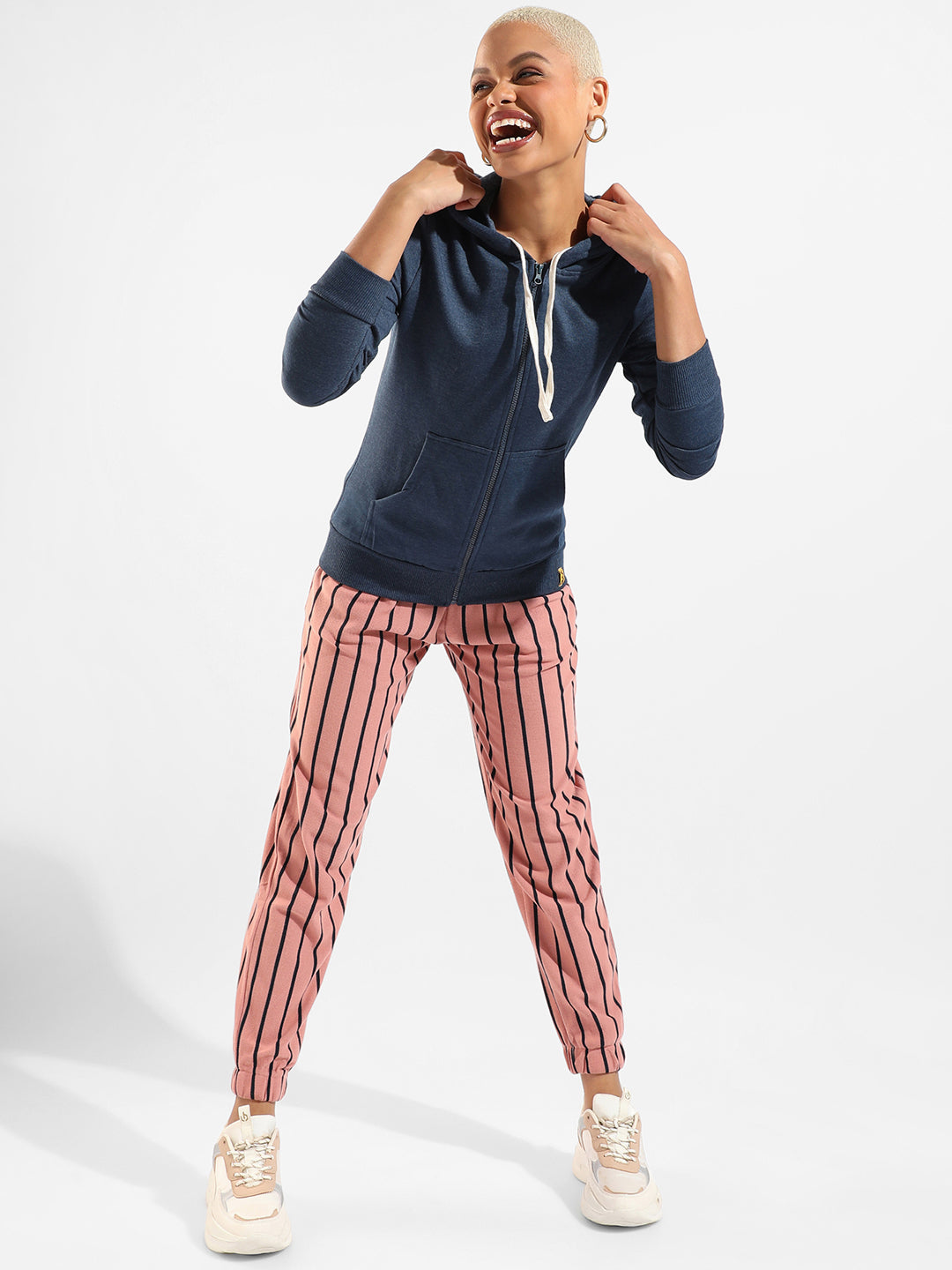 Cotton Striped Regular Fit Tracksuit For Casual Wear