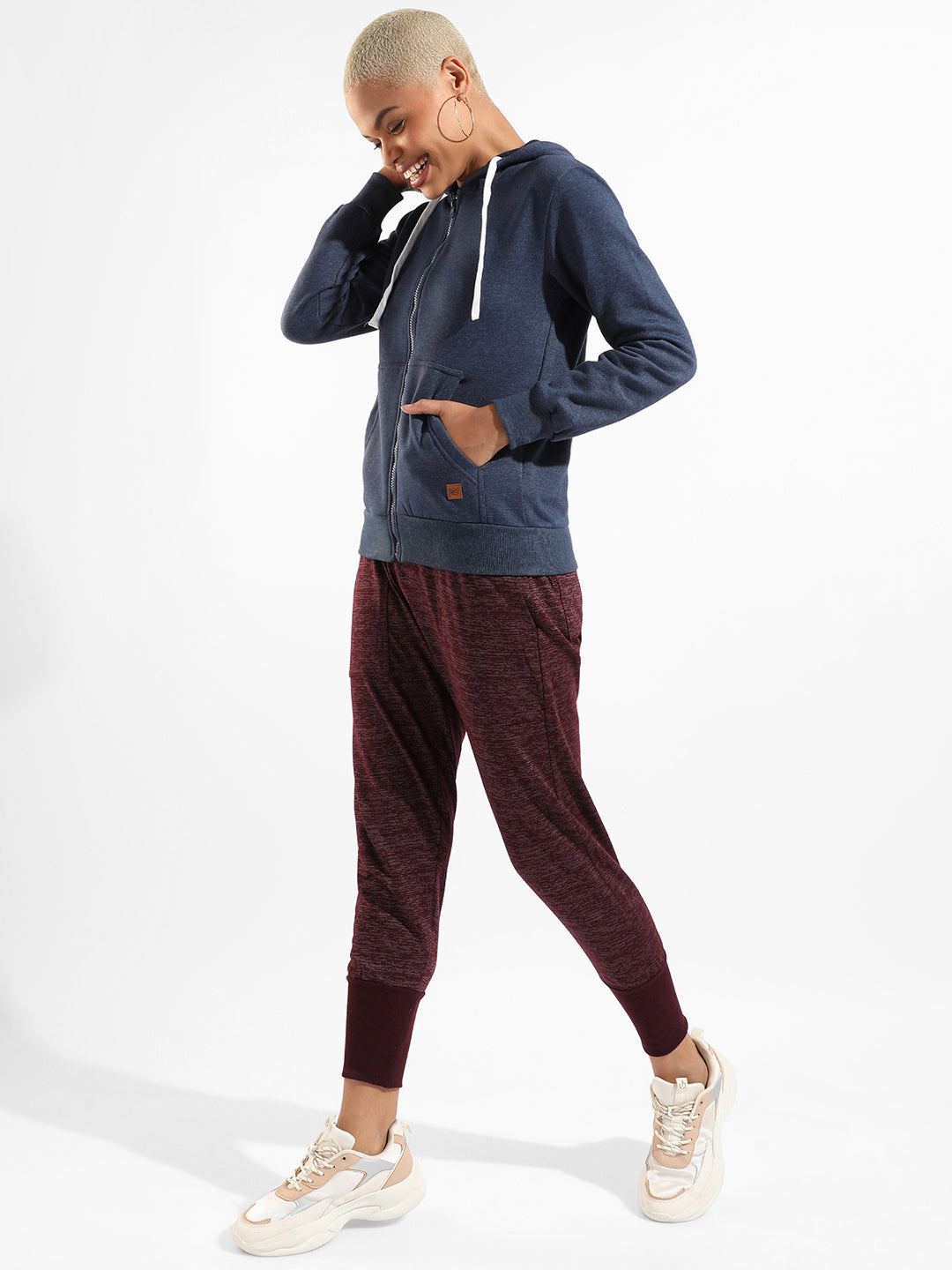 Cotton Textured Regular Fit Tracksuit For Casual Wear