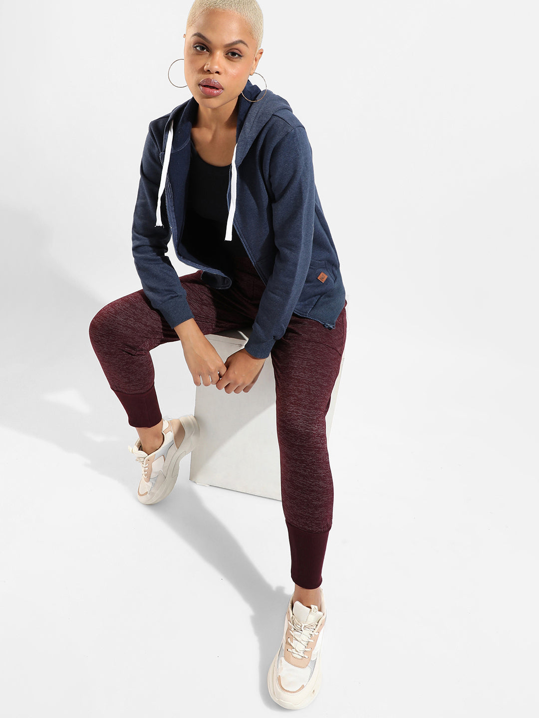 Cotton Textured Regular Fit Tracksuit For Casual Wear