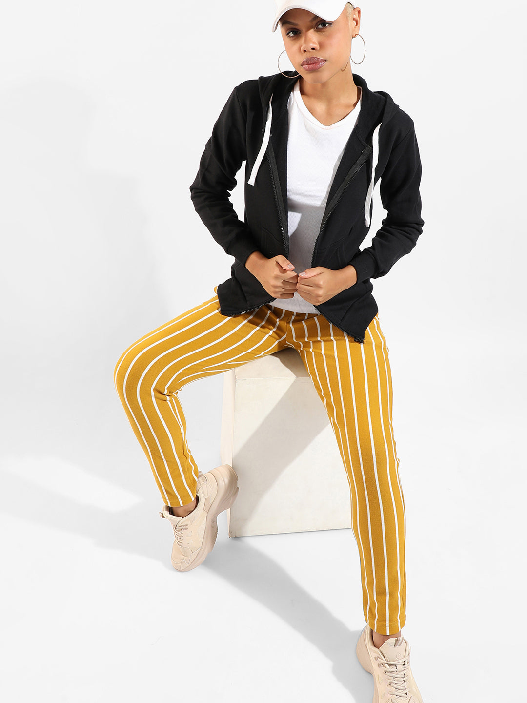 Cotton Striped Regular Fit Tracksuit For Casual Wear