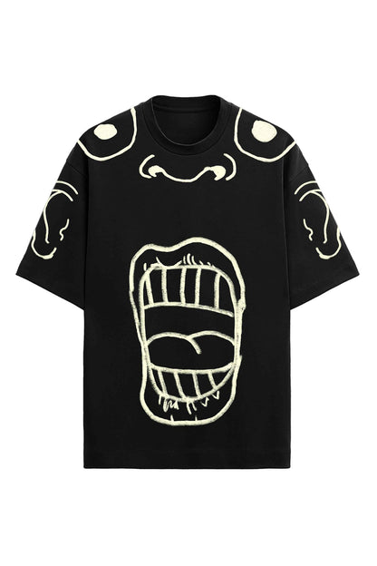 'Fact Face' Heavy-weight Oversize Tee