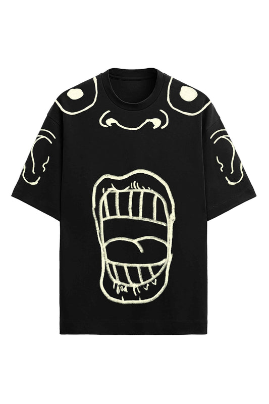 'Fact Face' Heavy-weight Oversize Tee