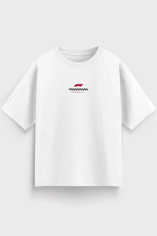 Men's White Formula 1 Oversized T-Shirt