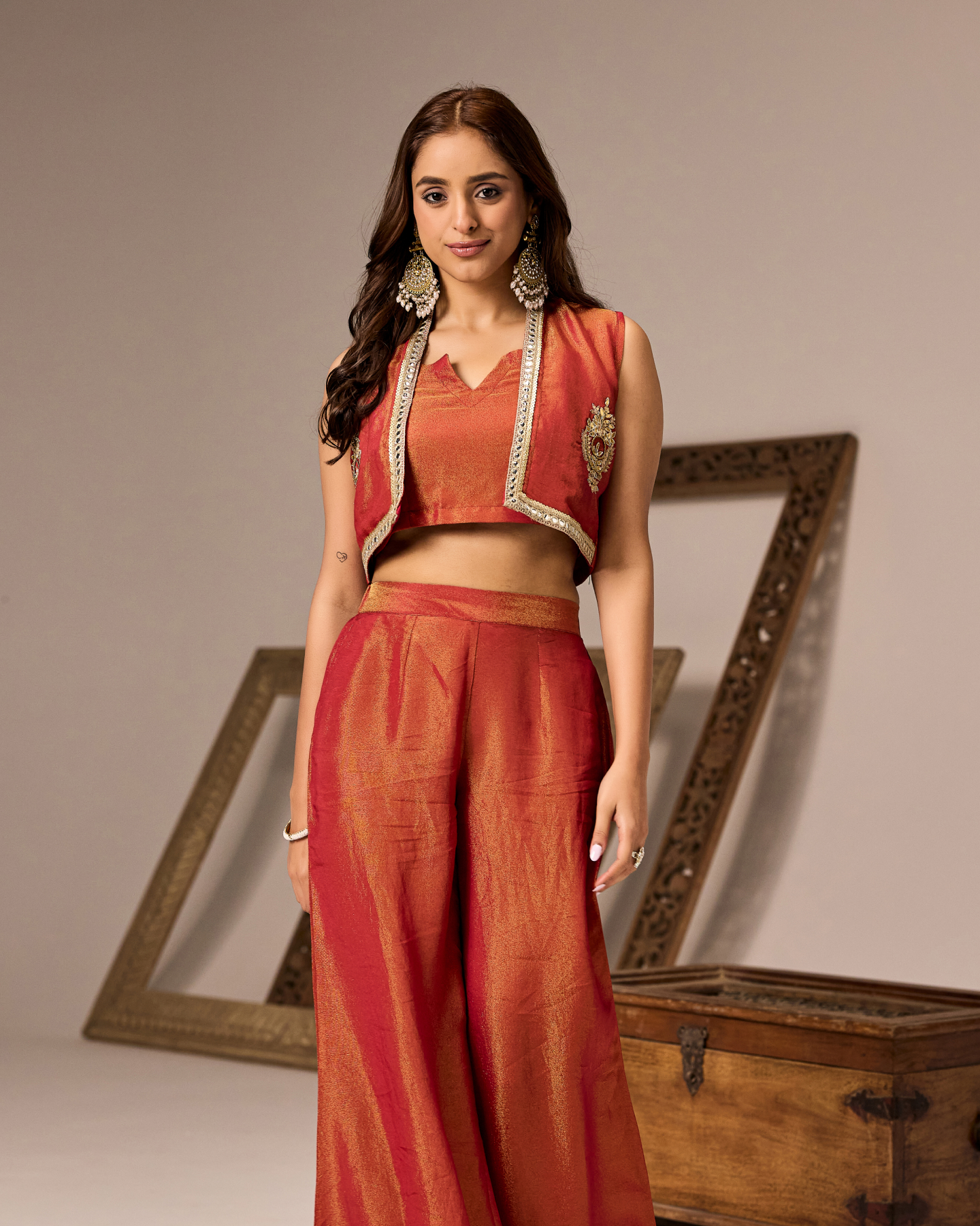 Red Tissue Co-ord Set