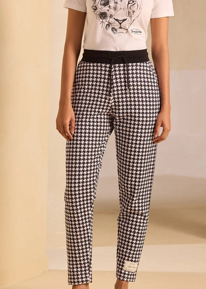 iCotton Houndstooth Tapered Pants Alonge