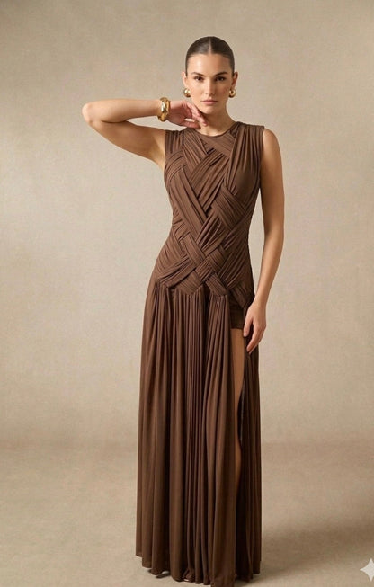 Edna Sleeveless Braided Maxi Dress