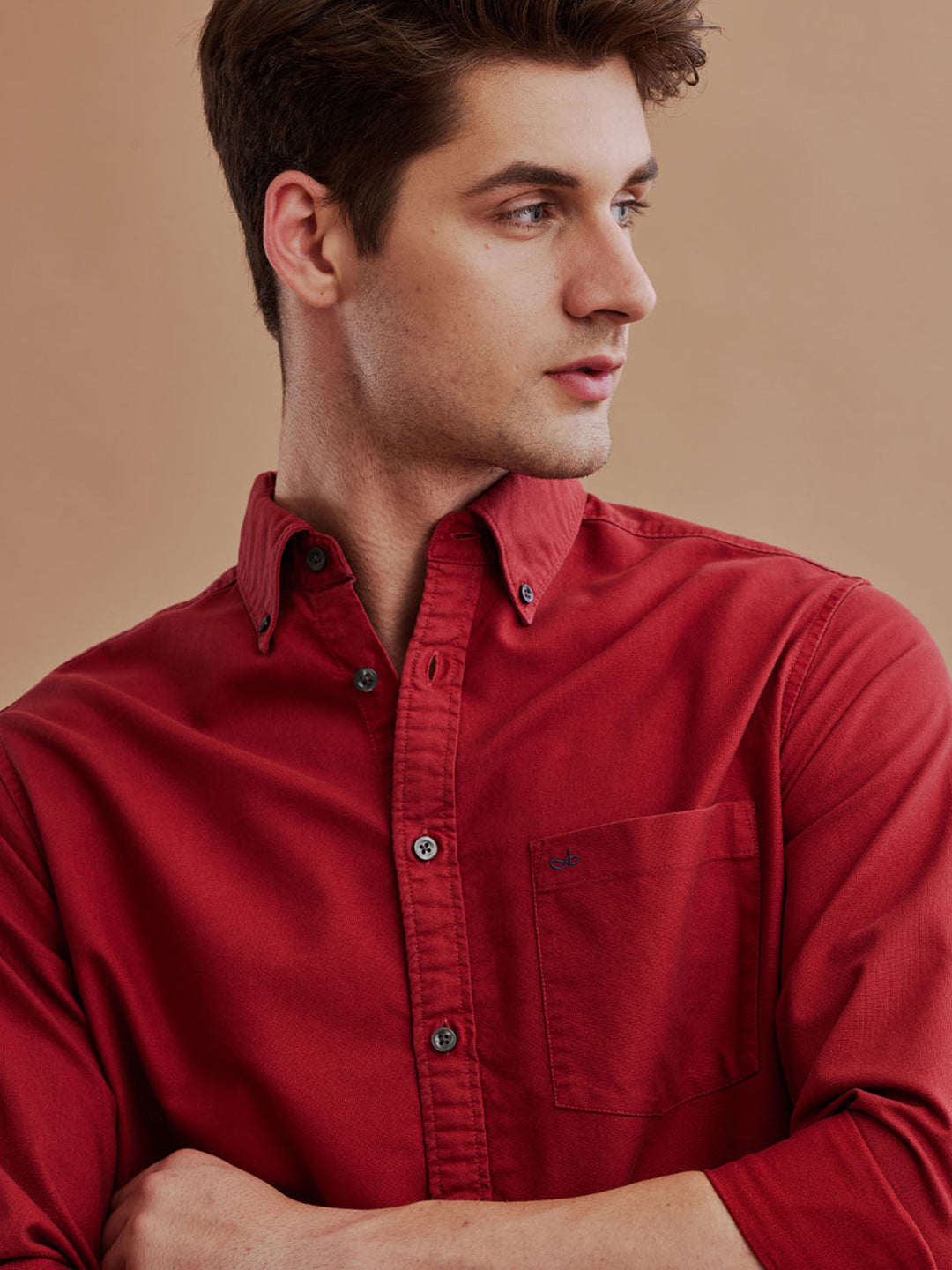Aldeno Men Oxford Red Casual Shirt (GALDI)