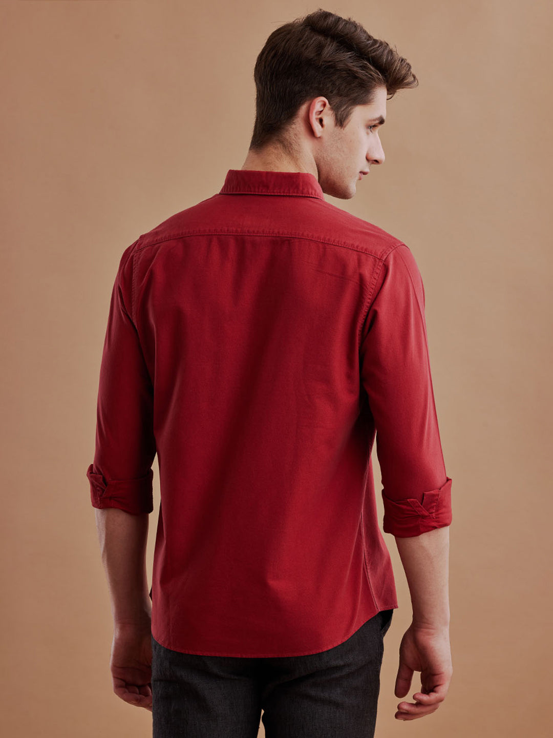 Aldeno Men Oxford Red Casual Shirt (GALDI)