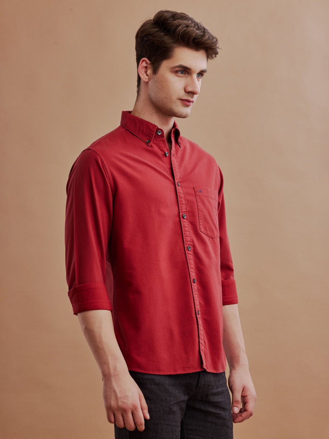 Aldeno Men Oxford Red Casual Shirt (GALDI)