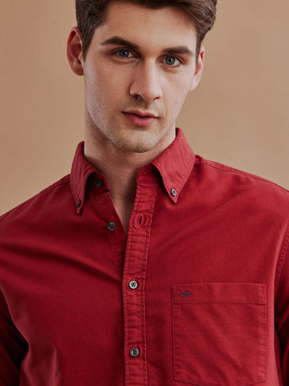 Aldeno Men Oxford Red Casual Shirt (GALDI)