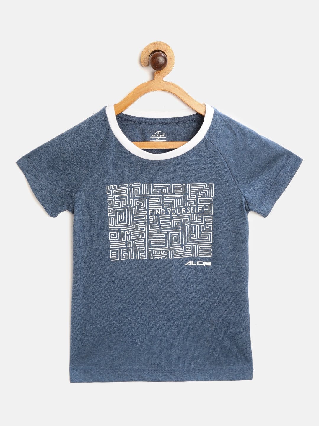 Alcis Girls Teal Blue  White Printed Slim Fit Outdoor T-shirt