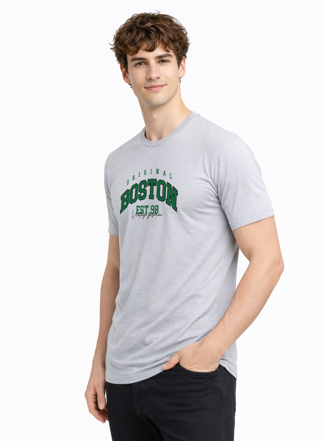 Adro Mens Boston City Printed Tshirt | Athletic Stylish Summer College Cotton T-shirt | Sporty Comfortable T shirts | Regular Fit