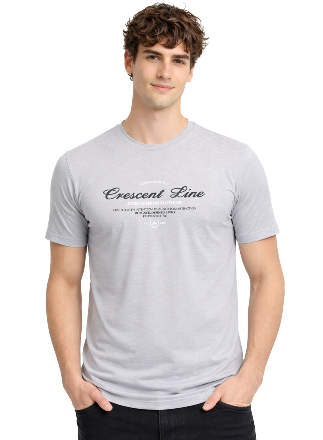 Adro Mens Graphic Printed 100% Cotton T-Shirt | Regular Fit | Printed T-Shirts for Men | Summer Stylish Mens Printed T shirt Grey