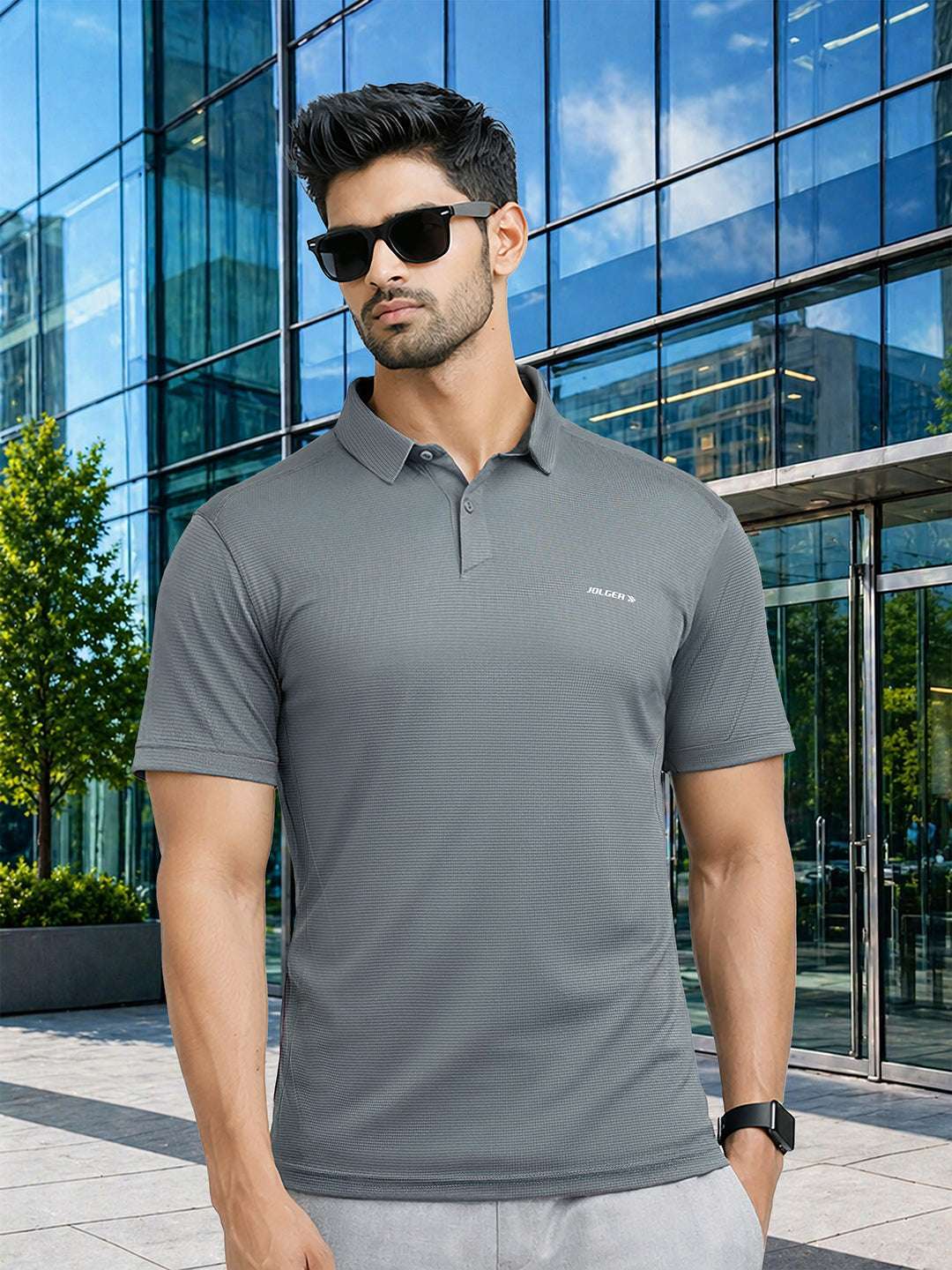 Performance Polo Tee-Grey