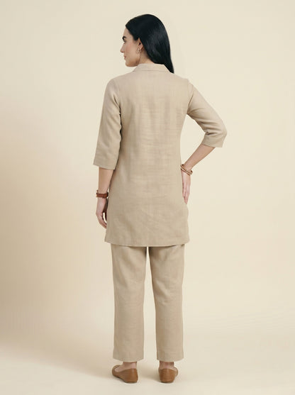 Barara Women's Beige Kurta Set with Pants