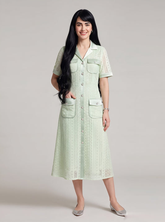 House of S Women's Noir Utility Lace Dress